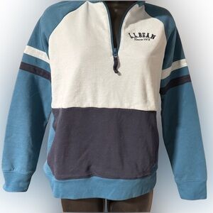 L.L. Bean Blue and White Colorblock Sweatshirt